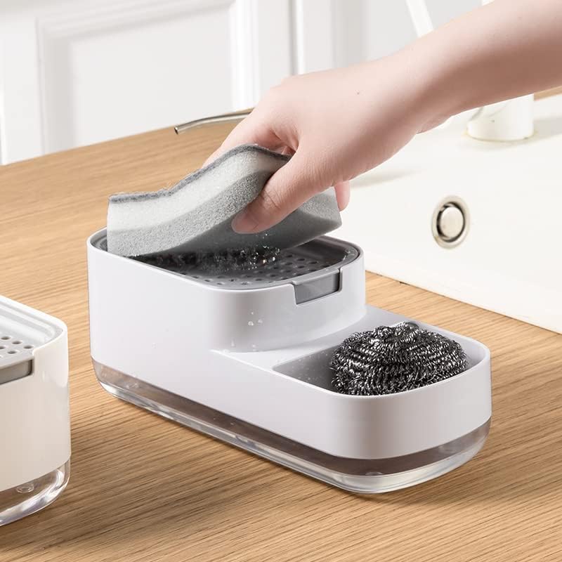 Dispensador De Jabón Con Esponja Cocina
