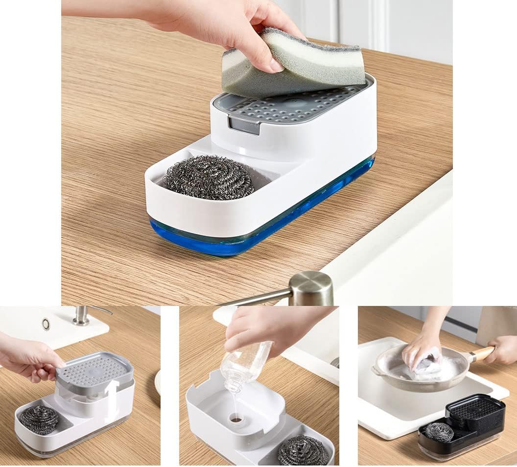 Dispensador De Jabón Con Esponja Cocina