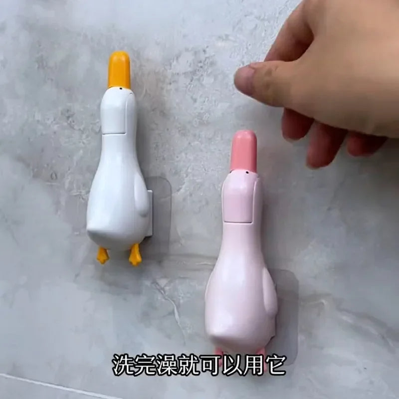 🟡Dispositivo de limpieza para el hogar, baño y cocina, eficiente, fácil de instalar, práctico, portátil, con forma de pato, Clip para recoger el pelo, herramienta para quitar el pelo, limpiador de baño y cocina