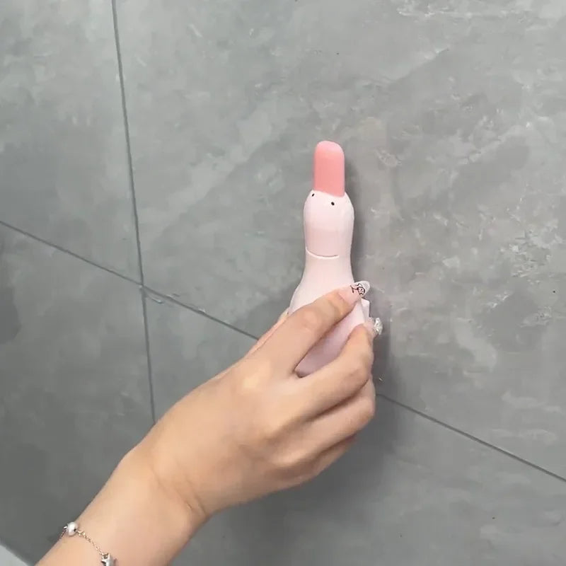 🟡Dispositivo de limpieza para el hogar, baño y cocina, eficiente, fácil de instalar, práctico, portátil, con forma de pato, Clip para recoger el pelo, herramienta para quitar el pelo, limpiador de baño y cocina