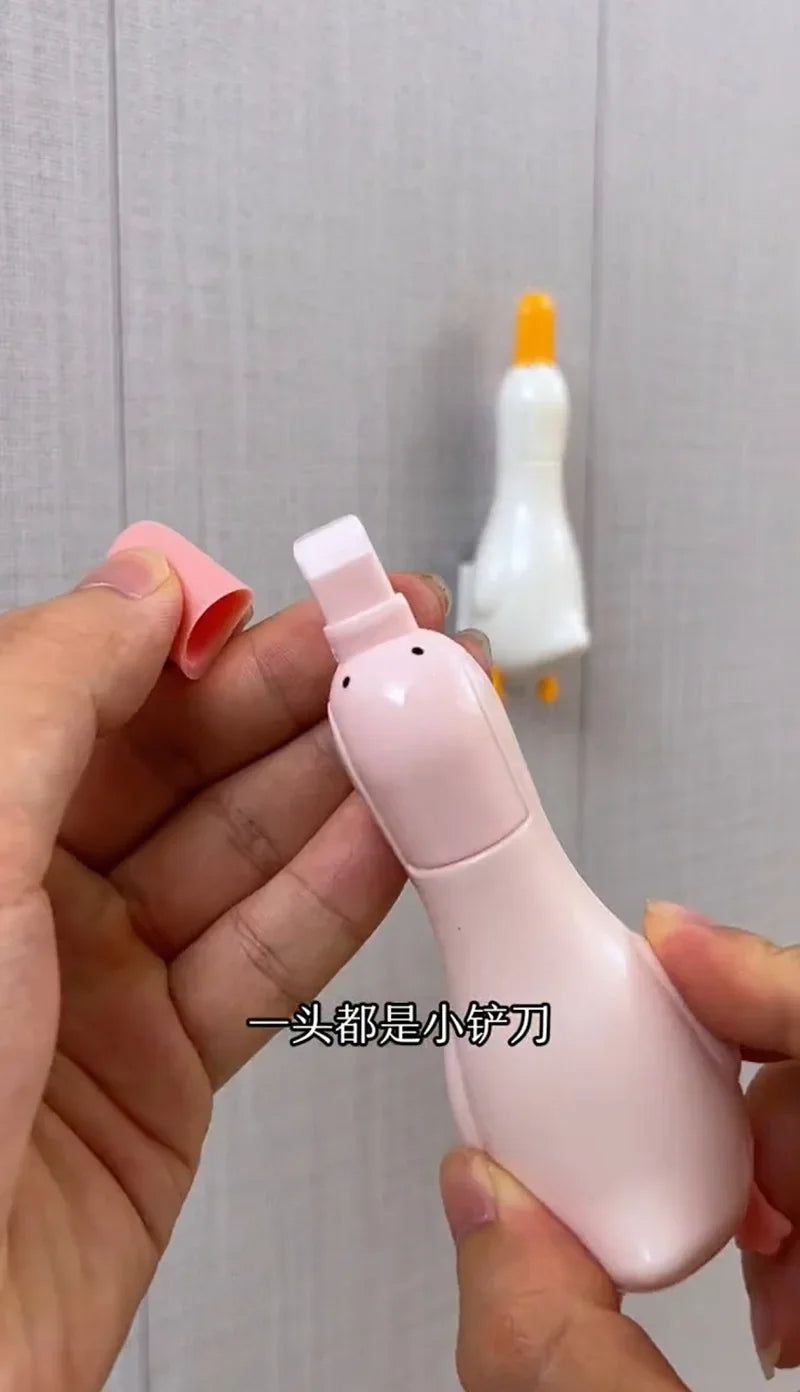 🟡Dispositivo de limpieza para el hogar, baño y cocina, eficiente, fácil de instalar, práctico, portátil, con forma de pato, Clip para recoger el pelo, herramienta para quitar el pelo, limpiador de baño y cocina