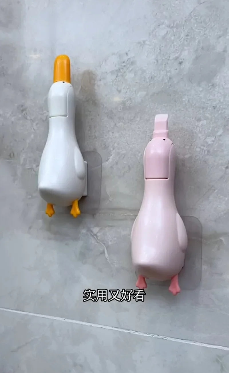 🟡Dispositivo de limpieza para el hogar, baño y cocina, eficiente, fácil de instalar, práctico, portátil, con forma de pato, Clip para recoger el pelo, herramienta para quitar el pelo, limpiador de baño y cocina