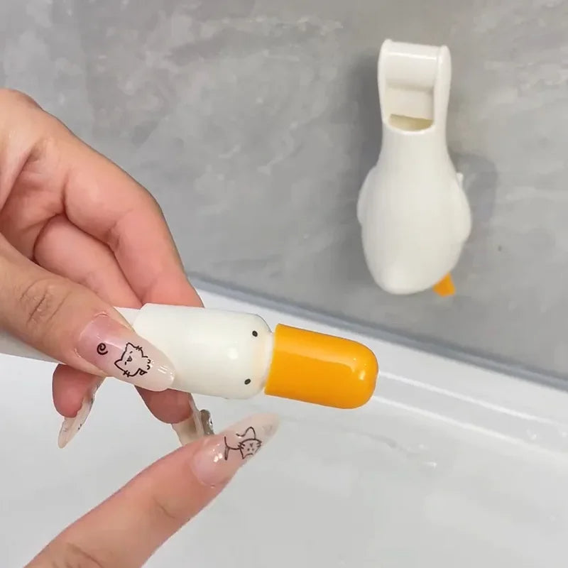 🟡Dispositivo de limpieza para el hogar, baño y cocina, eficiente, fácil de instalar, práctico, portátil, con forma de pato, Clip para recoger el pelo, herramienta para quitar el pelo, limpiador de baño y cocina