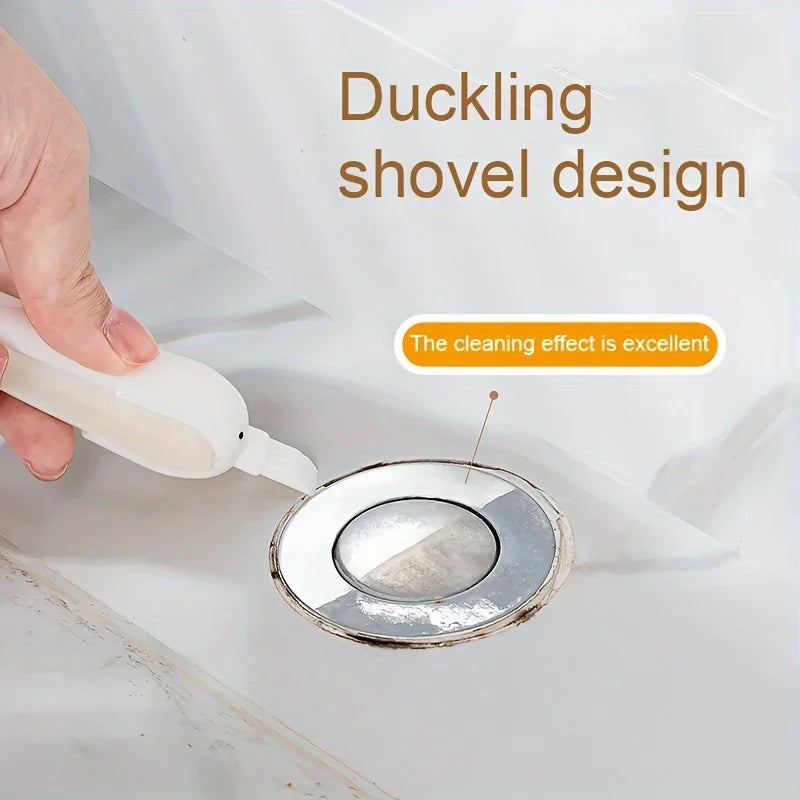 🟡Dispositivo de limpieza para el hogar, baño y cocina, eficiente, fácil de instalar, práctico, portátil, con forma de pato, Clip para recoger el pelo, herramienta para quitar el pelo, limpiador de baño y cocina