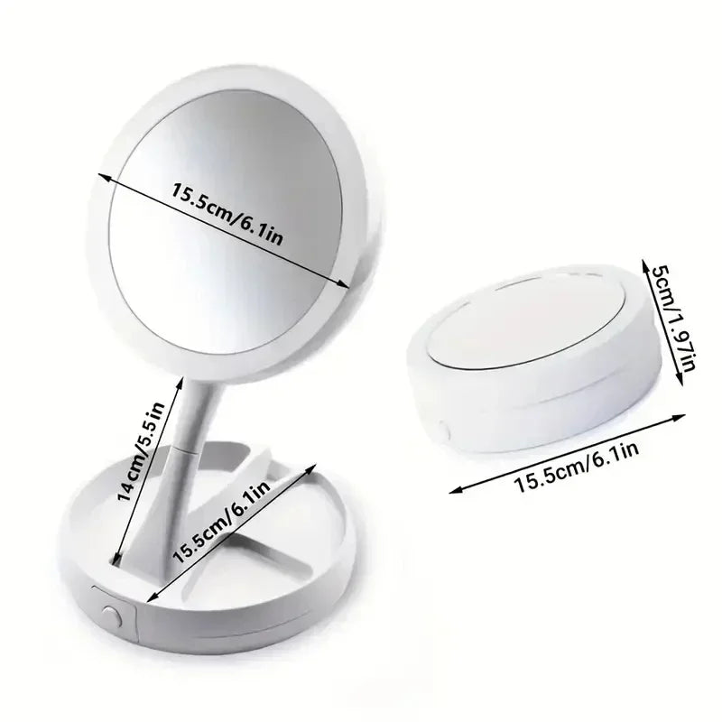 Espejo Led plegable con luz