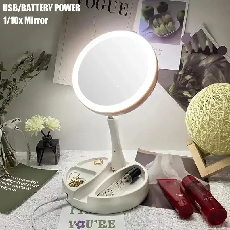 Espejo Led plegable con luz