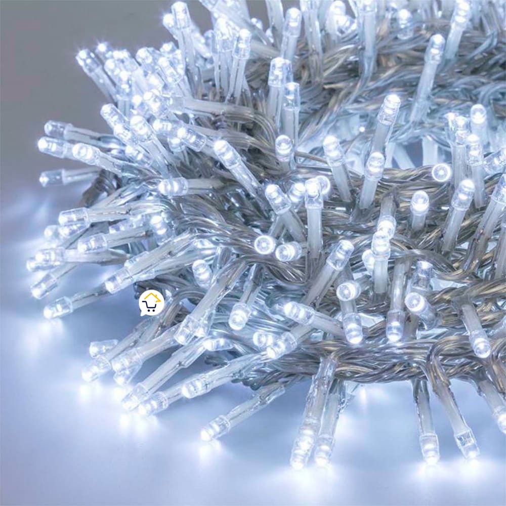 Extensión Luz LED Lineal 200 Luces 14m Cable Transparente Navidad
