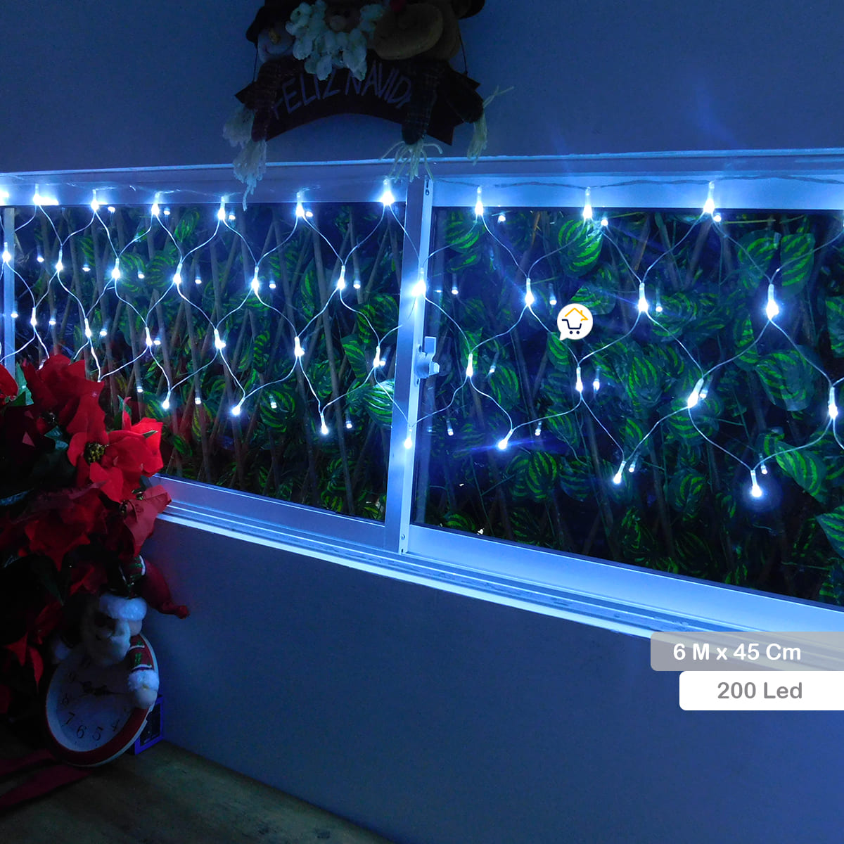 Extensión Luz Led Cenefa 200 LED 6 Mts Luces Navidad Blanco