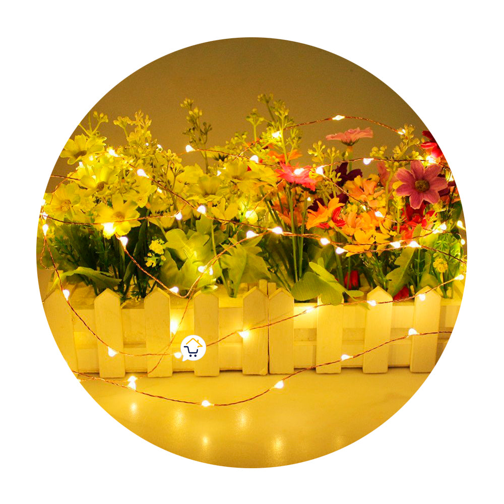 Extensión Micro LED Lineal 10 Mts 100 Luces Navidad Cálida