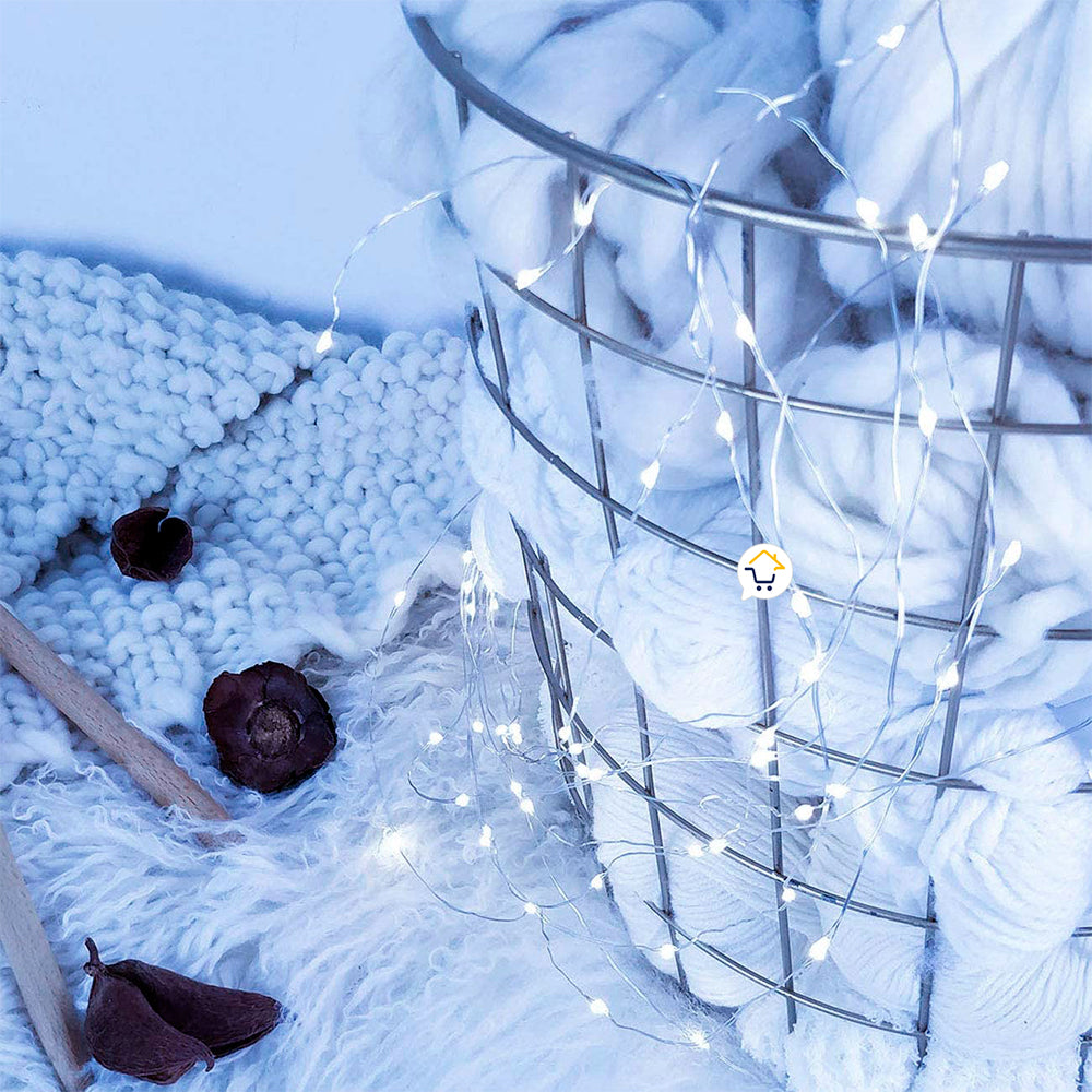 Extensión Micro LED Lineal 10mts 100 Luces Navidad Blanco