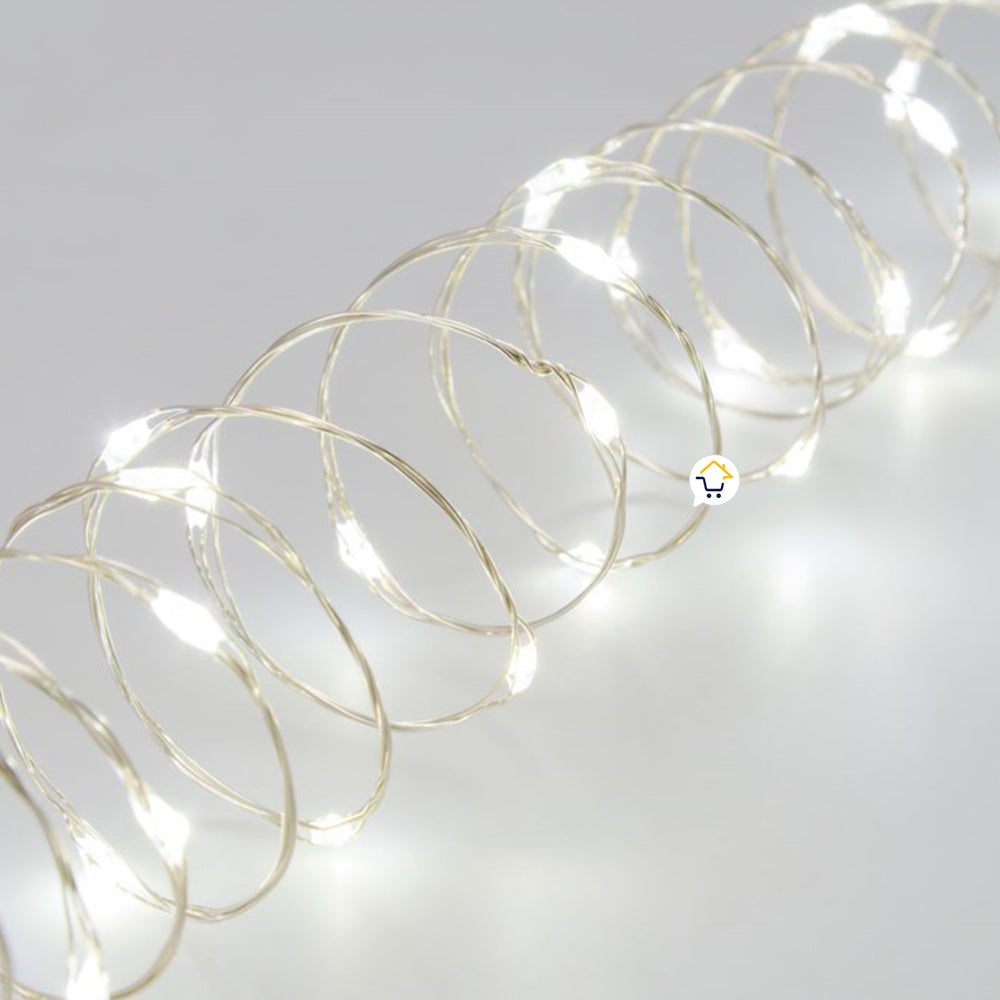 Extensión Micro LED Lineal 10mts 100 Luces Navidad Blanco