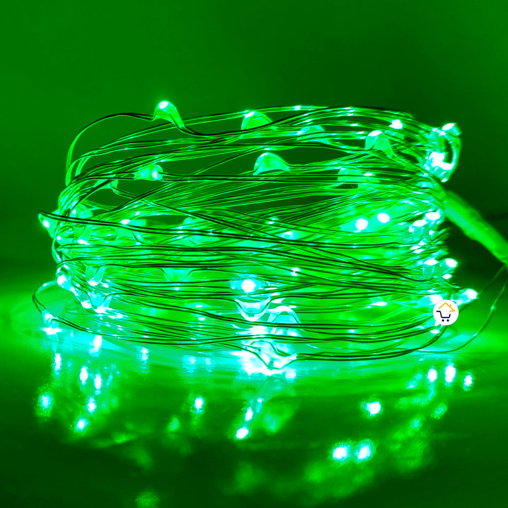 Extensión Micro LED Lineal 10mts 100 Luces Navidad Verde