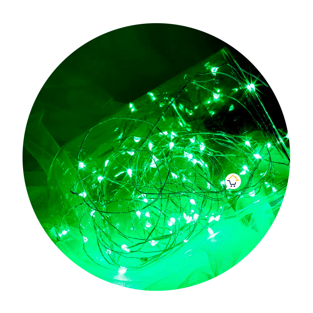 Extensión Micro LED Lineal 10mts 100 Luces Navidad Verde
