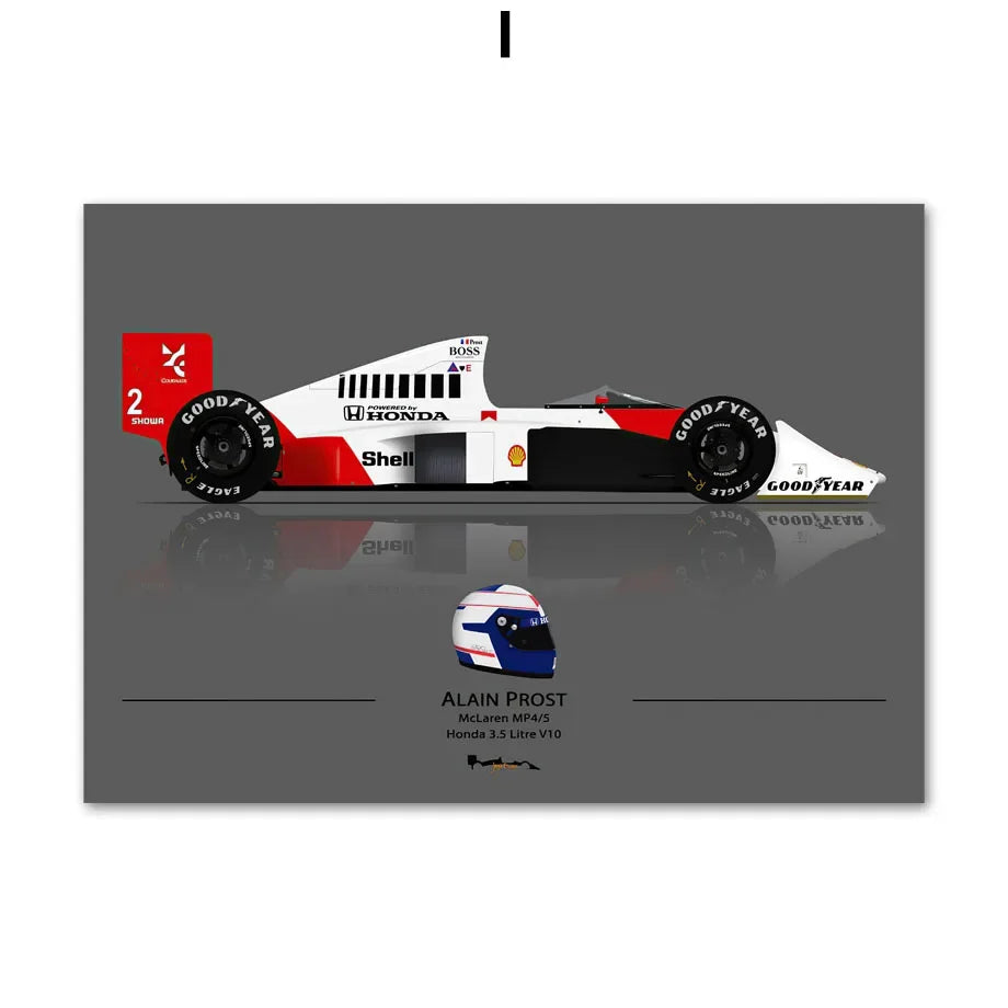 🟡 Fórmula 1 Race Track F1 Car Racing Helmet arte de pared, pintura en lienzo, carteles nórdicos e impresiones, imágenes de pared para decoración de sala de estar y habitación