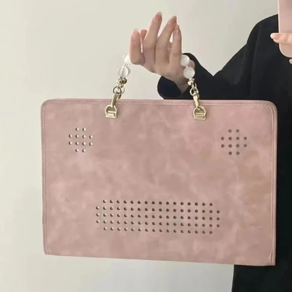 🟡 Funda rosa para ordenador portátil de 13/14/15,6 pulgadas, funda protectora para portátil bolsas con asa