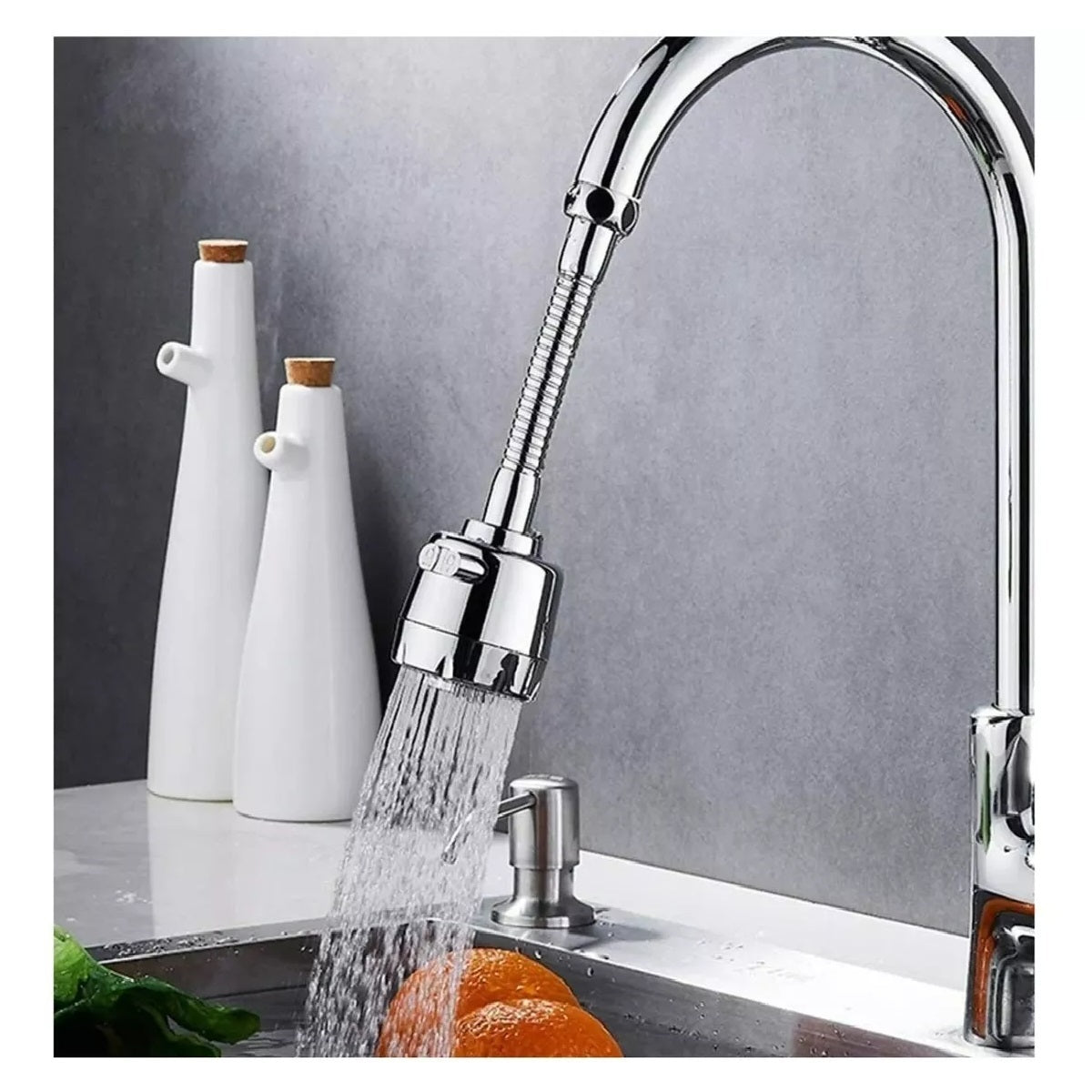 Grifo Ahorrador De Agua Cocina Cuello Flexible 2 Funciones