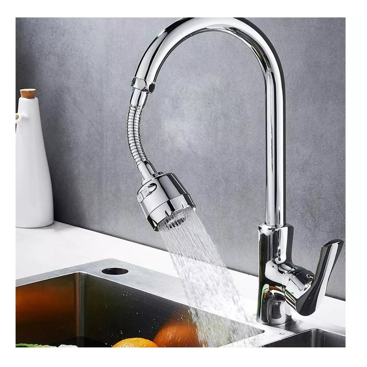 Grifo Ahorrador De Agua Cocina Cuello Flexible 2 Funciones