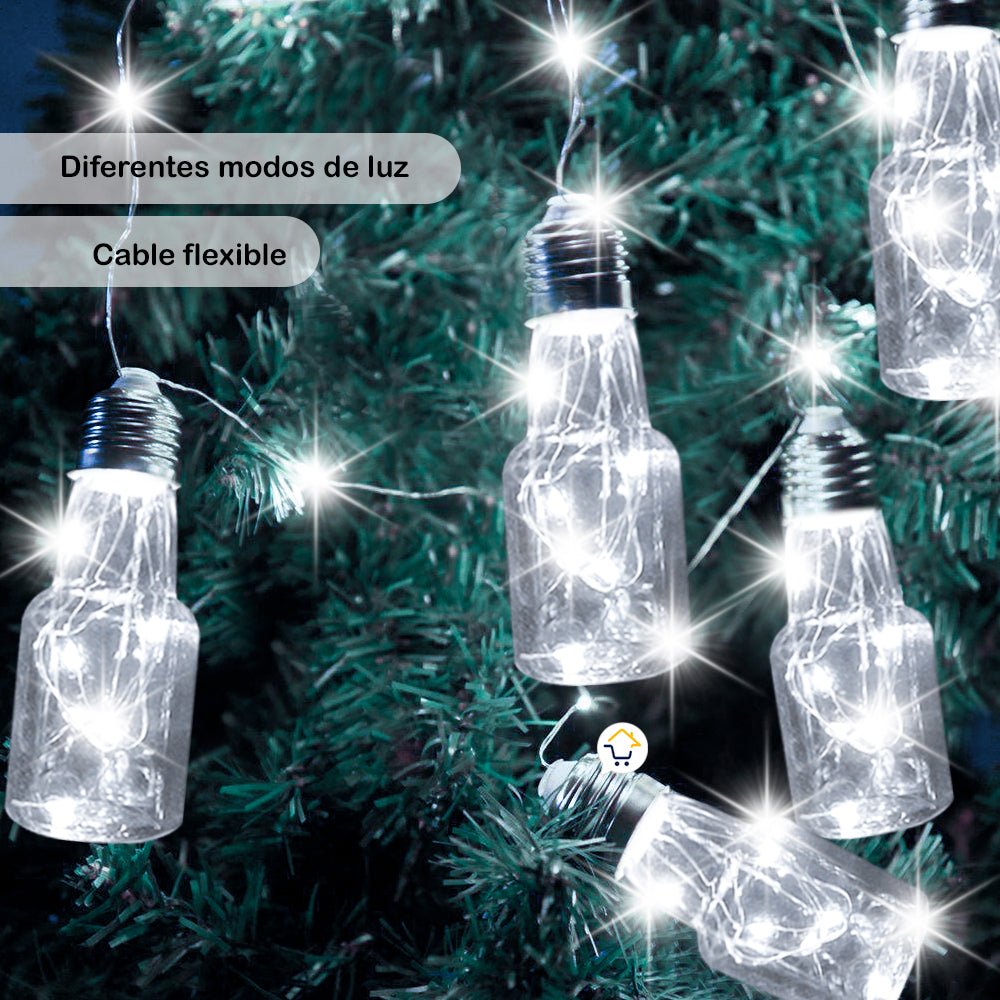 Guirnalda Luces Micro Led Botellas x10 Navidad 3.3 Mts