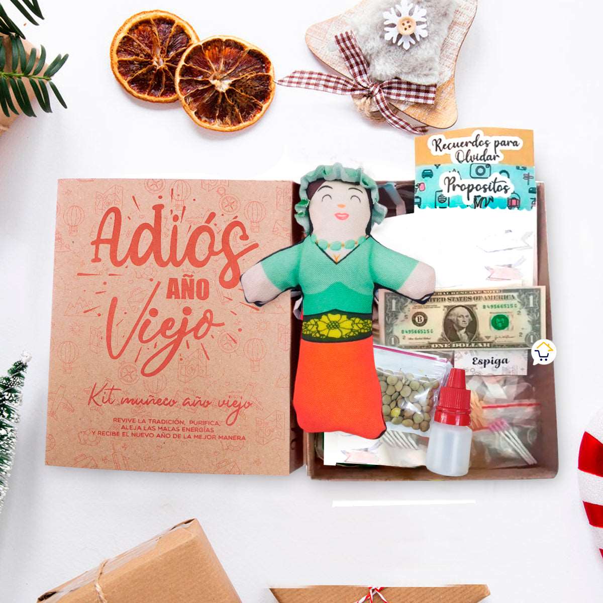 Kit Año Viejo Muñeco Caja Ritual Diciembre