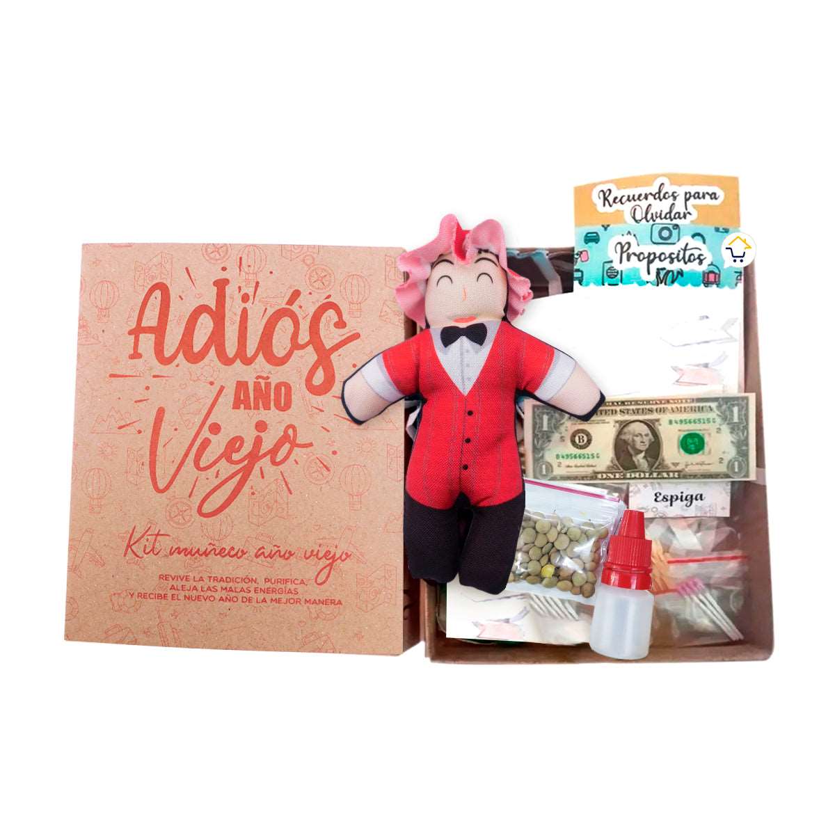 Kit Año Viejo Muñeco Caja Ritual Diciembre