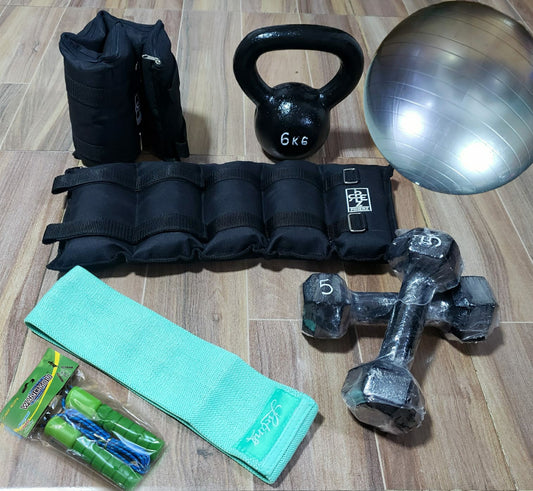 Kit de fuerza + balón pilates + obsequio lazo contador