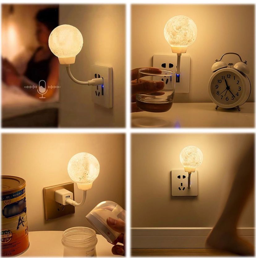 Lámpara Luz Led Luna Con Usb Decoración Flexible