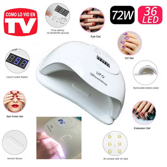 Lámpara secador de uñas 72W para 2 manos
