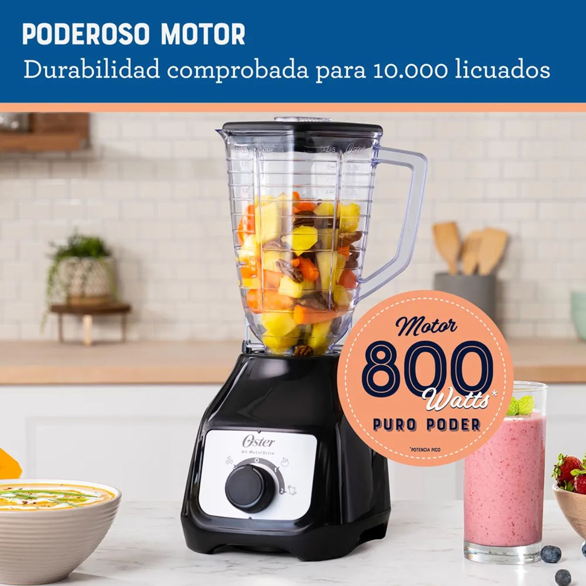 Licuadora Oster vaso de plástico negra