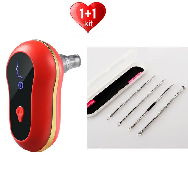 Limpiador eléctrico de puntos negros, máquina portátil personalizable para espinillas, limpieza profunda facial, succión al vacío, limpieza de la piel, máquina de belleza para el cuidado