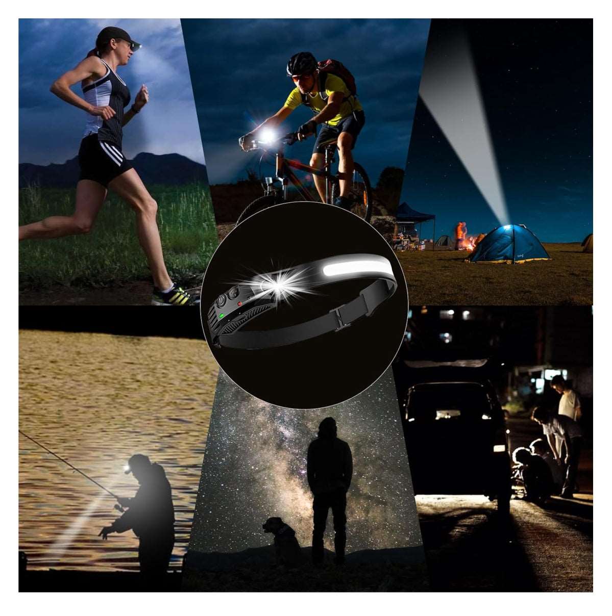 Linterna Luz Led Frontal Con Sensor de Movimiento