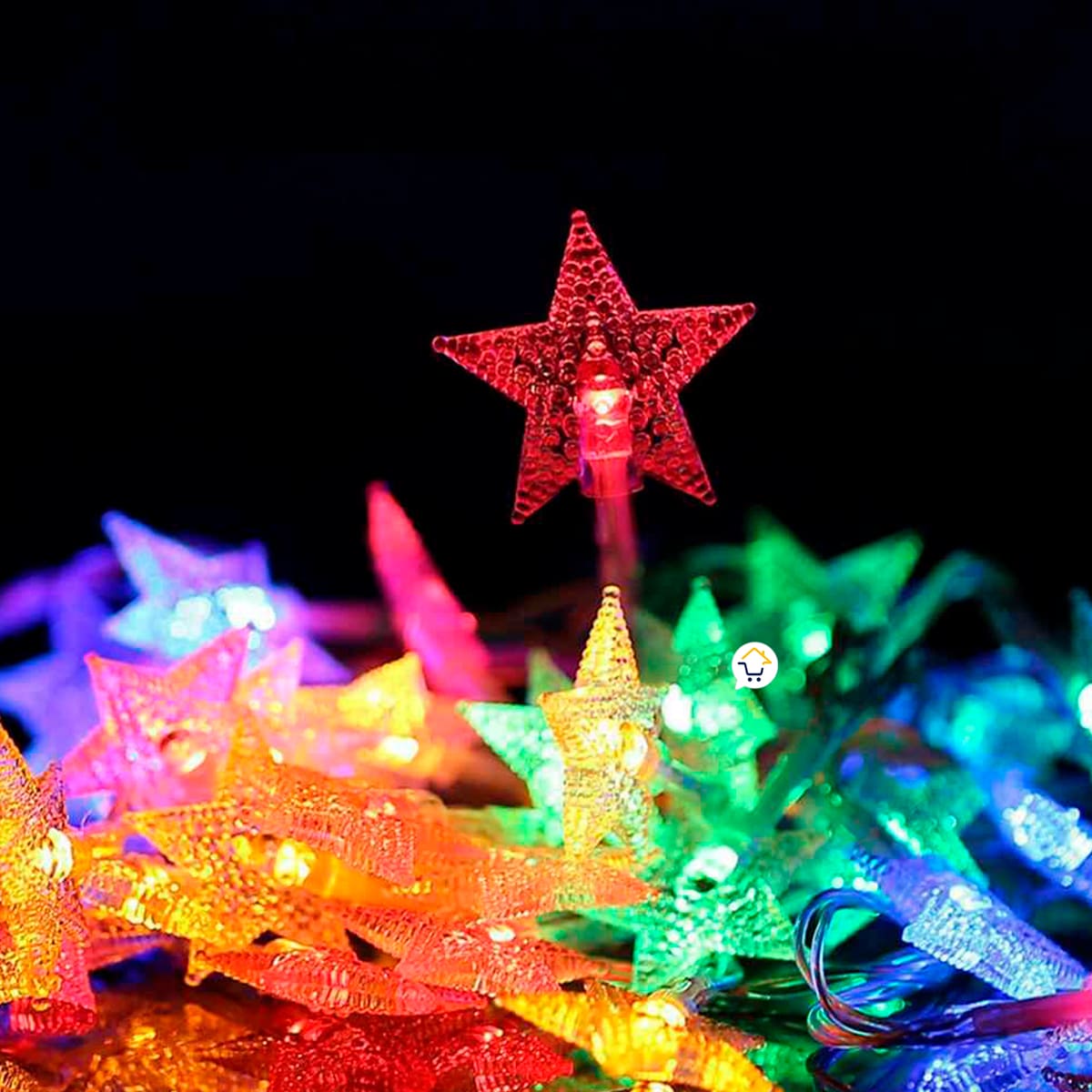Luces Led Estrellas 3 Mts Extensión Cortina Luz Navidad Multicolor