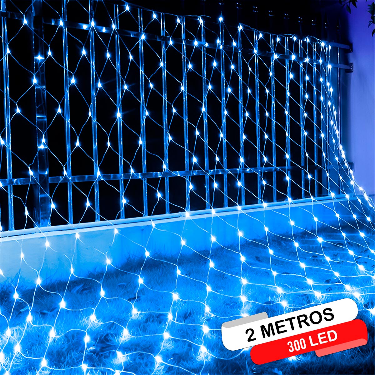Luces Malla LED 300 Luces 2x1.8 Mts Luz Navidad