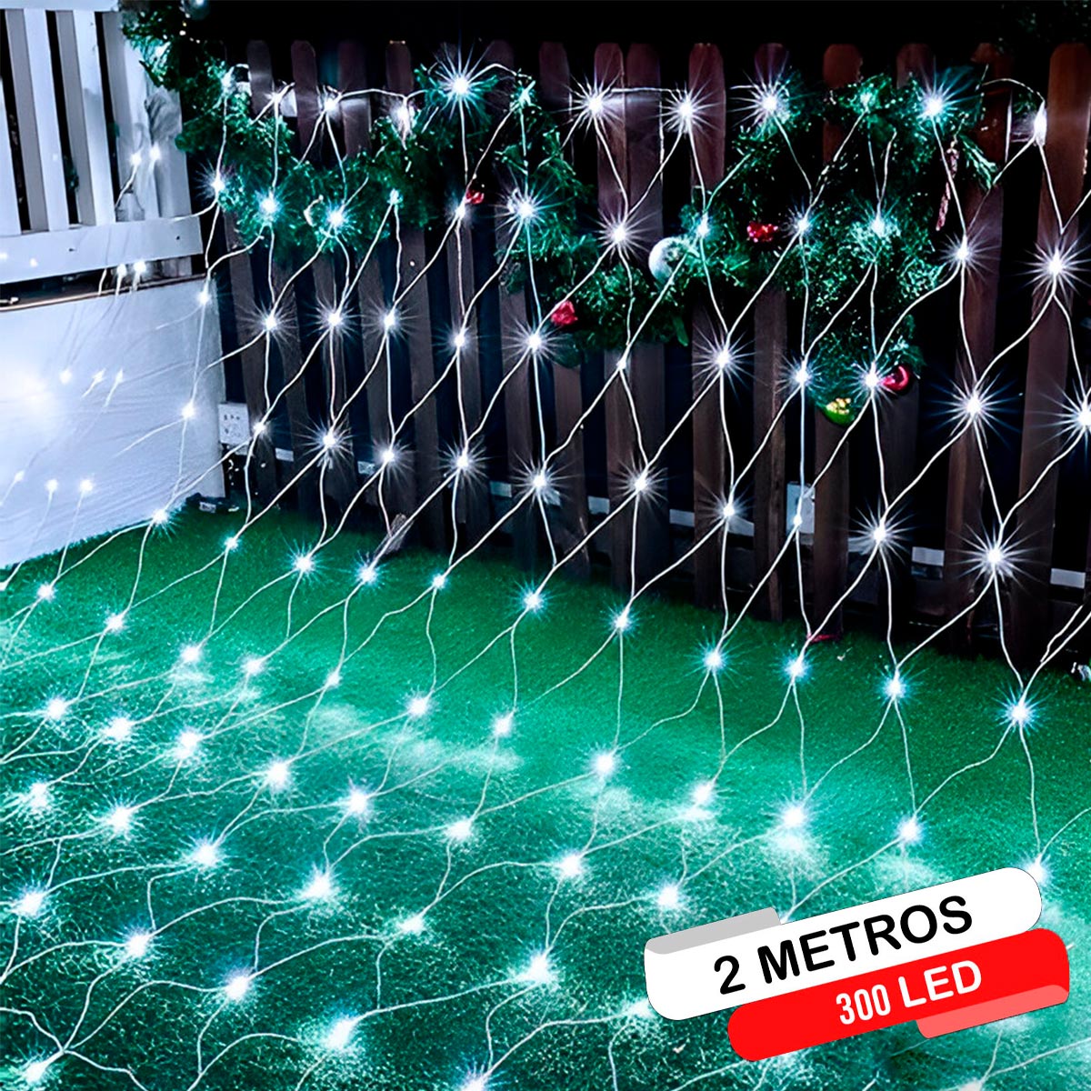 Luces Malla LED 300 Luces 2x1.8 Mts Luz Navidad