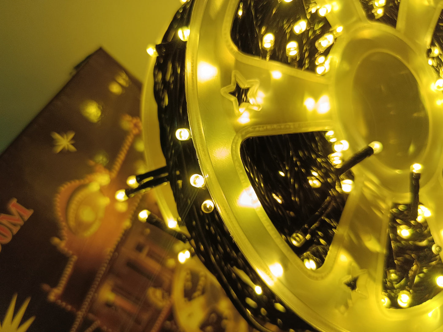 Luces led navideña 100Mts cálida cable verde