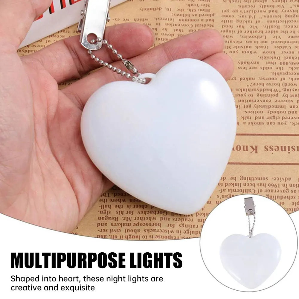 🟡 Luz led con forma de corazón, lámpara para bolso, monedero activado por movimiento táctil, luz nocturna en forma de corazón para mujer y niña, decoración con dije