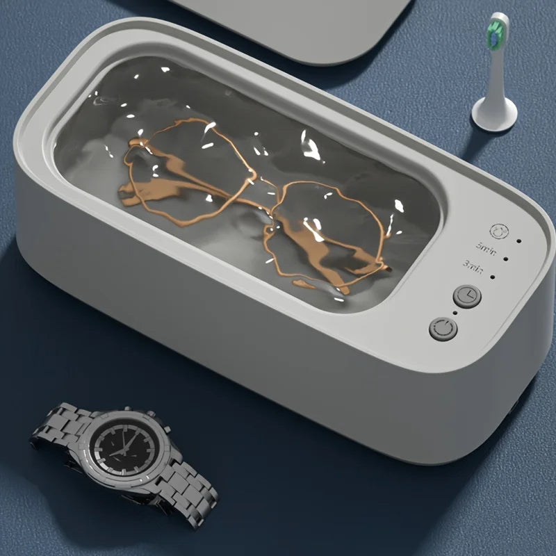 🟡 Máquina de limpieza de gafas ultrasónica, limpiador de joyas con ultrasonido de 45KHZ, limpiador ultrasónico de alta frecuencia para baño