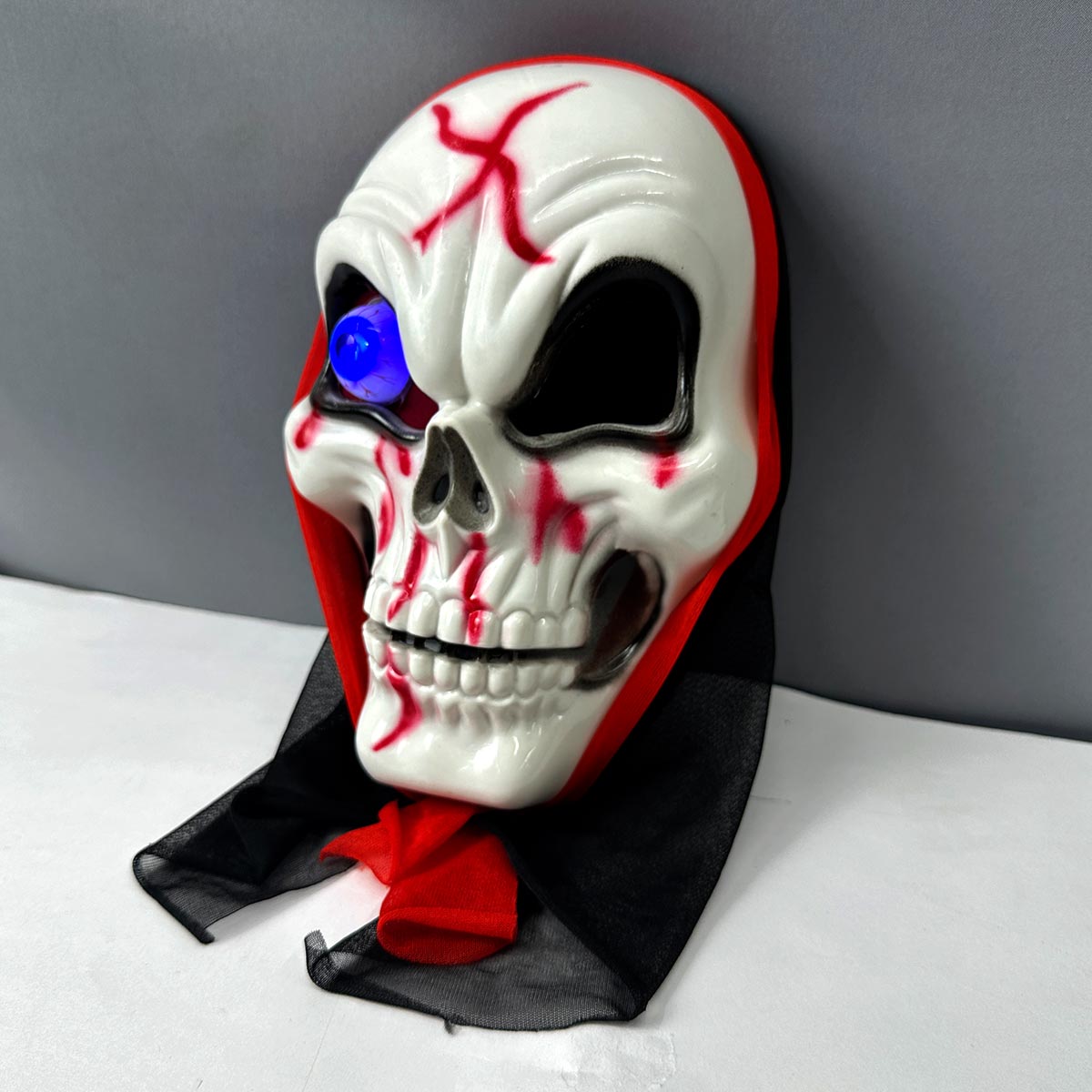 Máscara La Muerte Ojo LED Calavera Maligna Halloween Disfraz