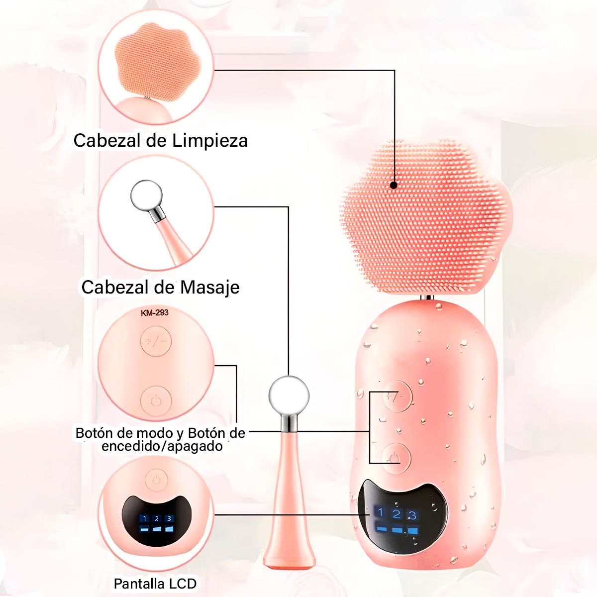 Masajeador Limpiador Facial KM-293