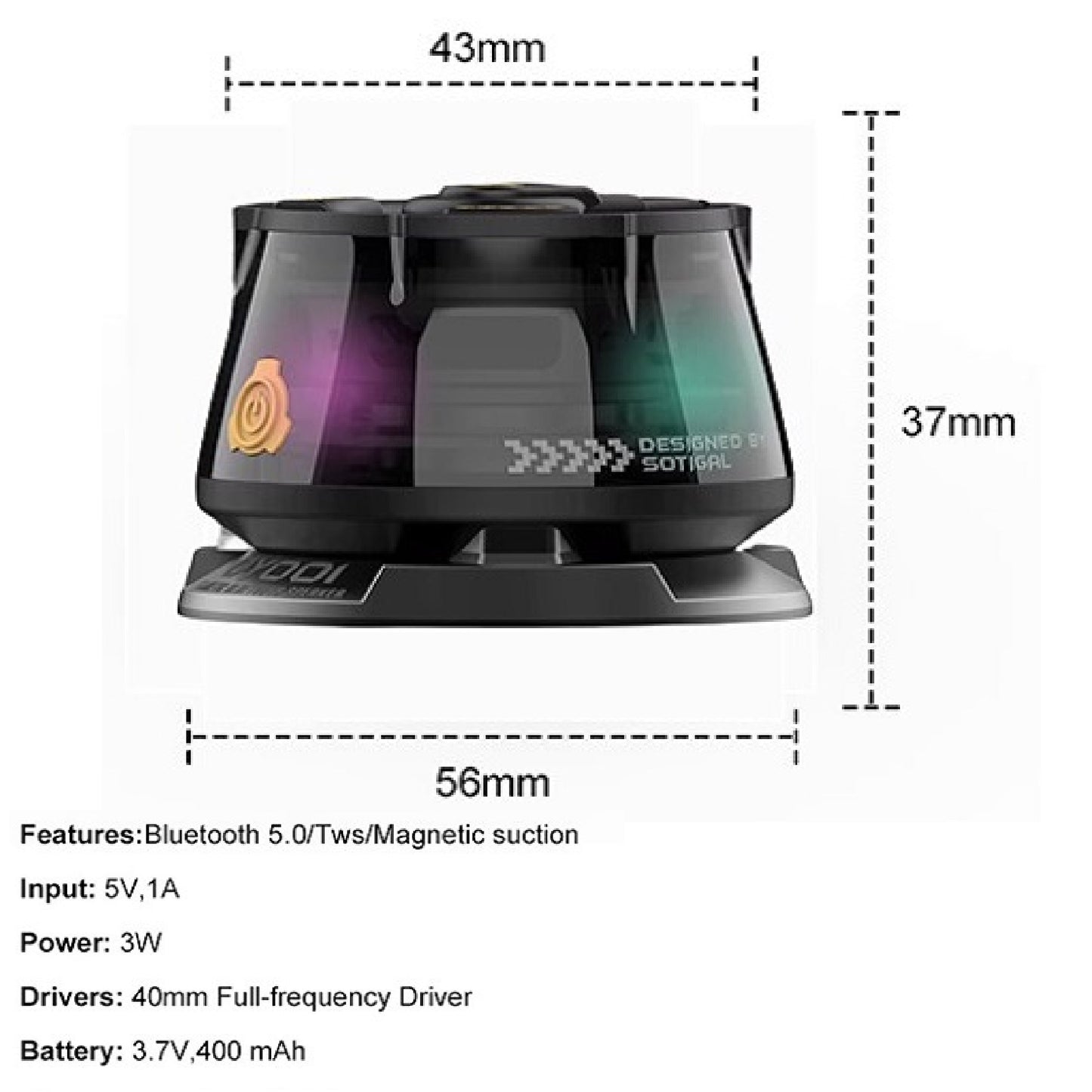 Mini Parlante Altavoz Soporte Magnético para Celular