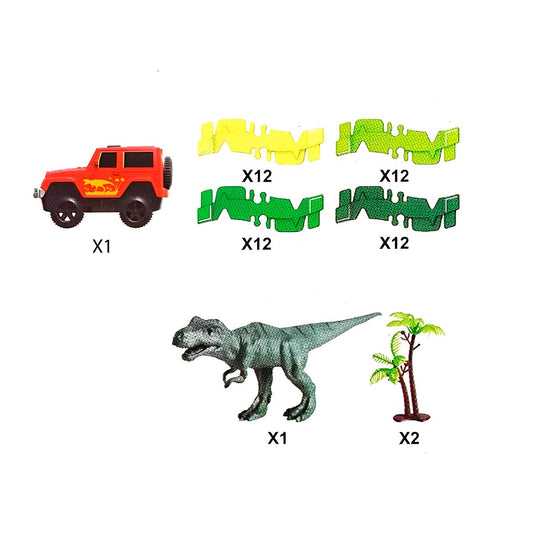 Pista dinosaurios carros