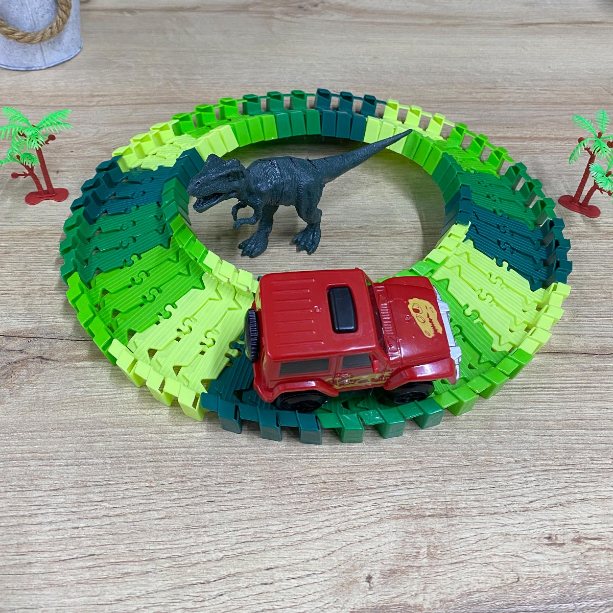 Pista dinosaurios carros