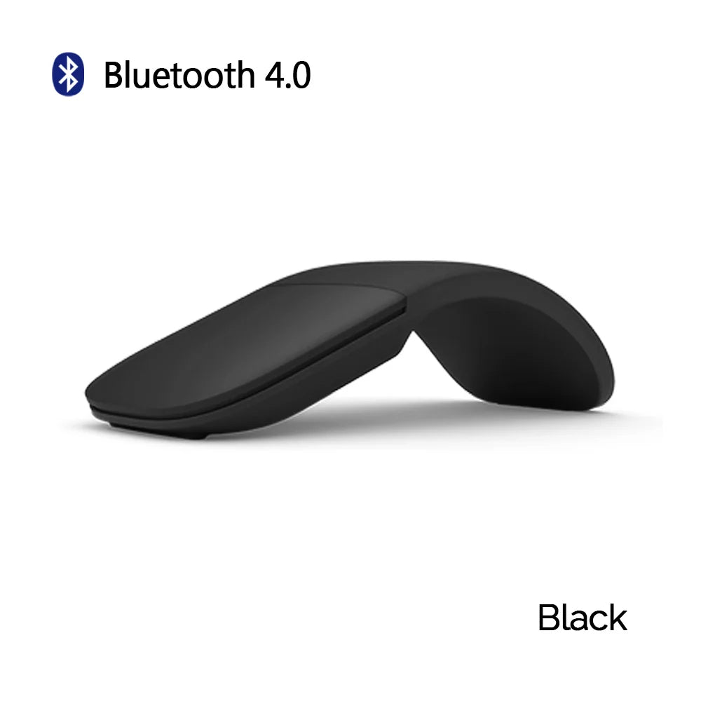 🟡 Ratón inalámbrico plegable con Bluetooth 4.0 Mouse silencioso ultrafino con arco táctil de 1600 DPI para uso en oficina y portátil, Surfacebook