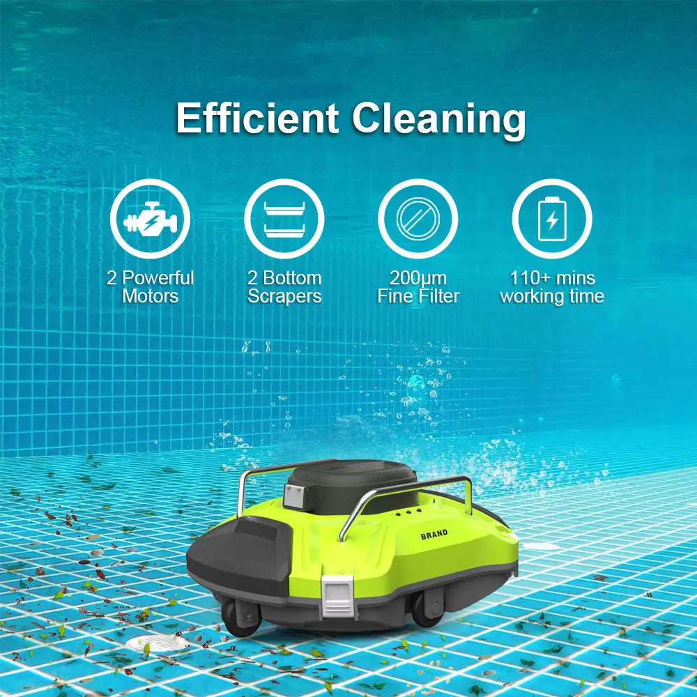 🟡 Robot aspirador automático para piscina, aspirador inalámbrico IPX8, succión lateral, doble Motor
