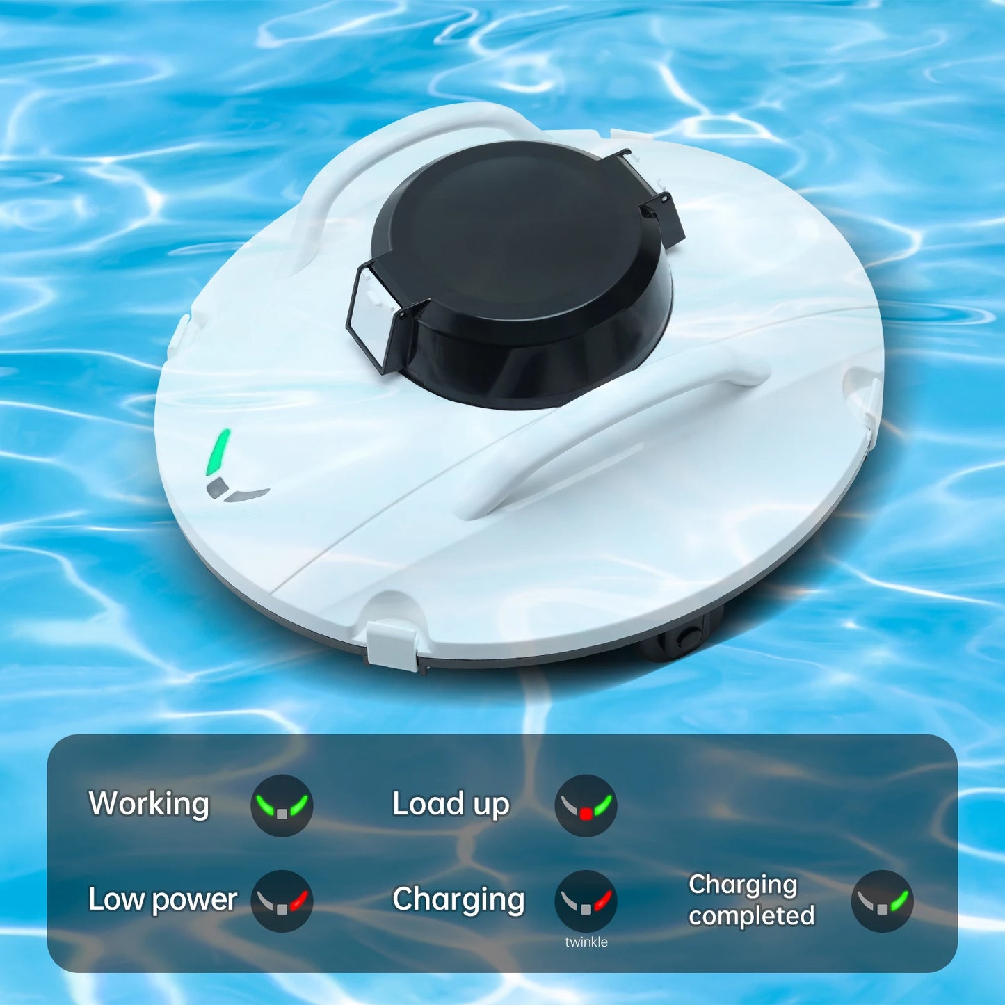 🟡 Robot aspirador automático para piscina, aspirador inalámbrico IPX8, succión lateral, doble Motor