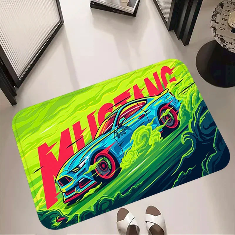 🟡 Alfombra de habitación Gtr buen Coupe, alfombra para pies, felpudo de entrada, alfombra de baño Kawaii, alfombrillas para el suelo, alfombra antideslizante, decoración para el hogar, la cocina y el pasillo