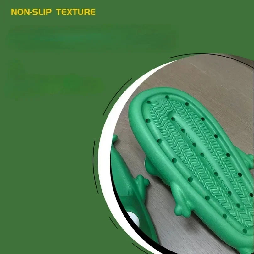 🟡 Sandalias de casa de rana, chanclas, sandalias de suela blanda, zapatos de casa antideslizantes y la para playa, chanclas Unisex extrañas con plataforma