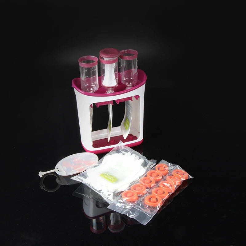 🟡 Set Exprimidor de comida para bebés recién nacidos, mascotas o el hogar, exprimidor de alimentos, bolsa de almacenamiento de suplementos, contenedor de alimentación para bebés, mascotas o el hogar