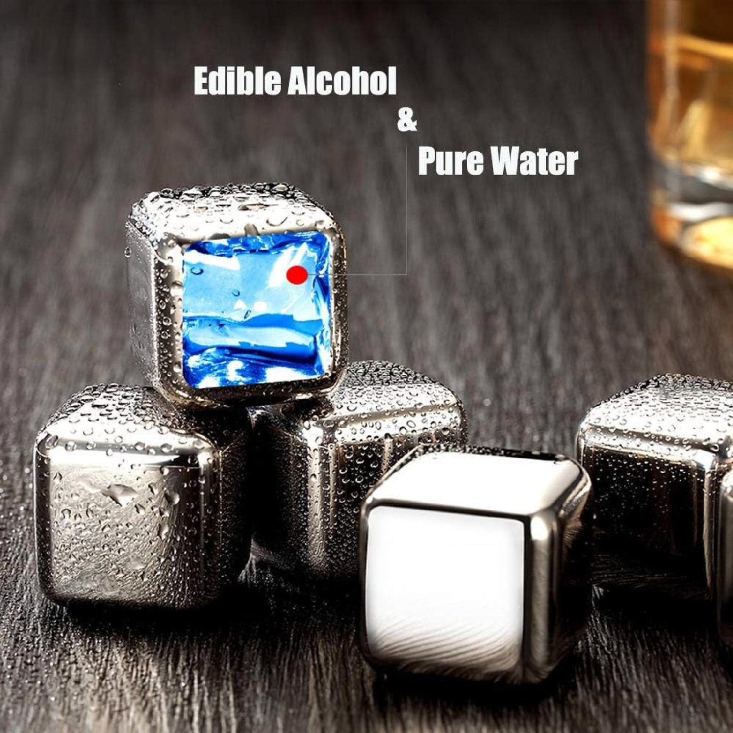 Set X8 Cubos Hielo Acero + Pinzas
