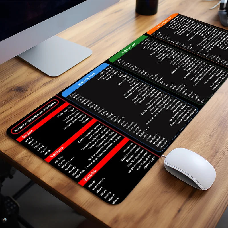 🟡 Alfombrilla de ratón grande con patrón de atajos de Excel español, alfombrilla de escritorio de oficina, alfombrilla para teclado de ordenador, regalo para principiantes, trabajadores de oficina y estudiantes