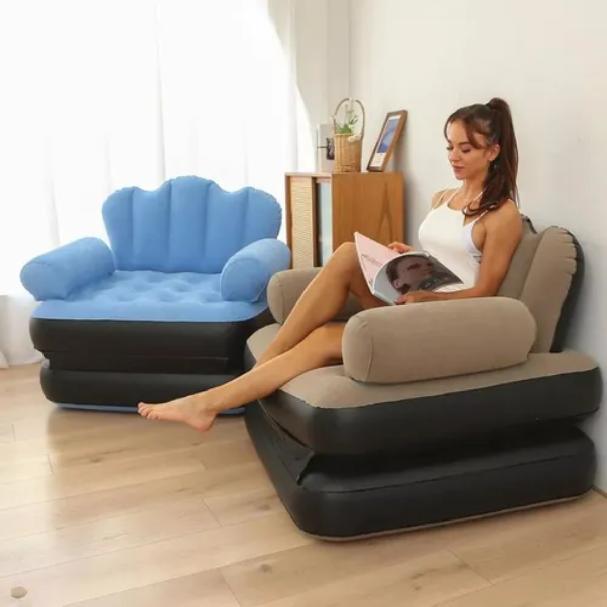 Sofá Cama Inflable Reposabrazos Colchón